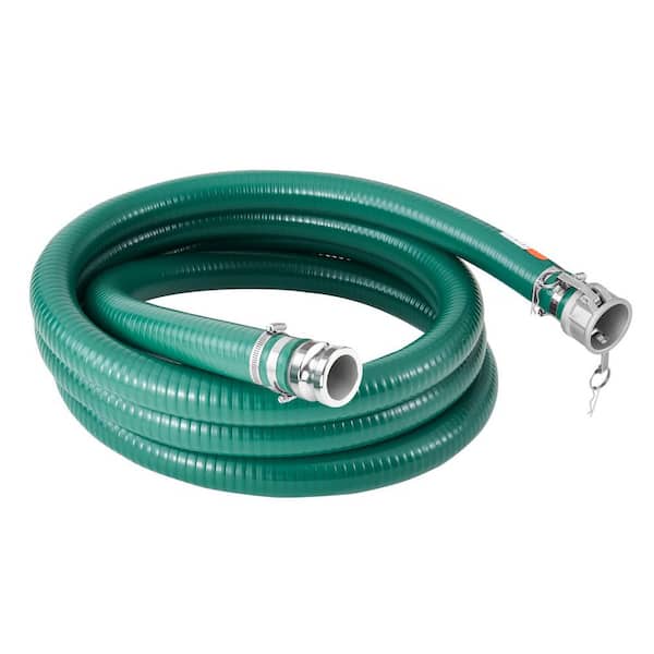 Suction Hose, 2 in. x 20 ft. Green High-Quality Hose with Camlock Connectors Fit Various Pumps Utility Accessory