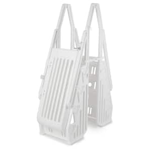 Deluxe 48 in. - 56 in. Ladder In Step for Above Ground Swimming Pool in White