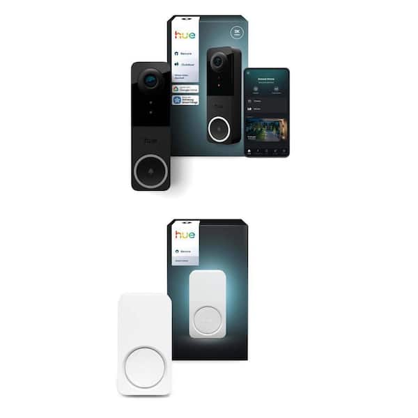 Secure Smart Wi-Fi Wired HD Video Doorbell Camera with 2-Way Talk and Wireless Plug-In Doorbell Chime Combo (1-Pack)