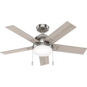 Kirkwood 44 in. Indoor Brushed Nickel Ceiling Fan With Light Kit