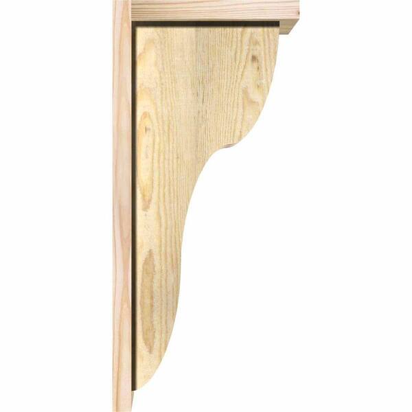 8W x 10D x 22H Carmel Rough Sawn Corbel w/Backplate, Douglas Fir