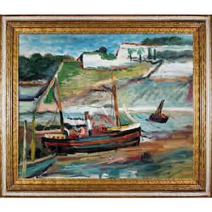 Belle lle (Le Port De Palais) by Henri Matisse Tuscan Crackle Framed Nature Oil Painting Art Print 26 in. x 30 in.