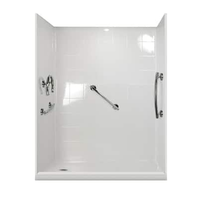 Ella Freedom 37 in. x 48 in. x 78 in. Barrier Free Roll-In Shower Kit ...