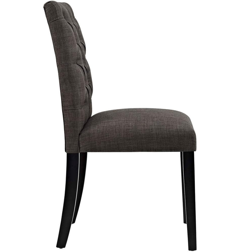 Brown Upholstered High Back Parsons Side Chair