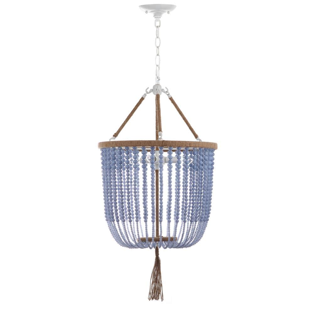 Budapest Luxury Boho Chic Blue Beaded 3-Light Pendant