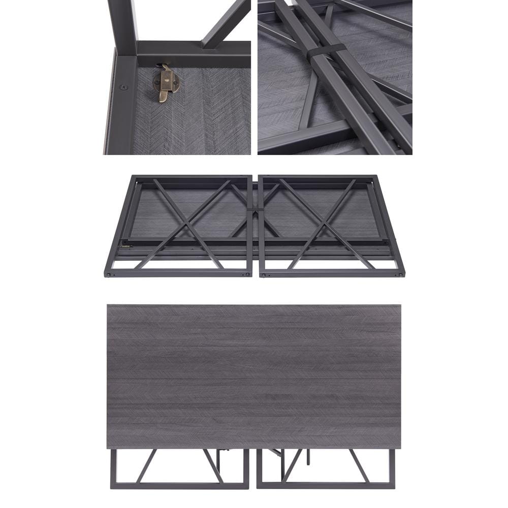 Herringbone Matte Black 48" Collapsible X Writing Desk