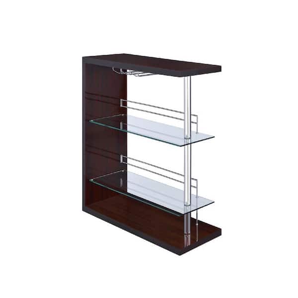 Coaster 43.5 in. Contemporary Cappuccino Bar with Stemware Rack