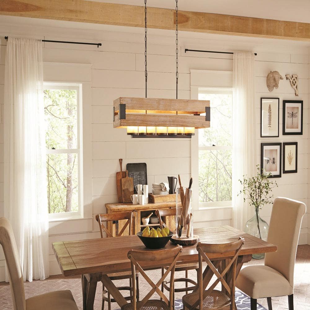 Home Decorators Collection Ackwood 7-Light Wood Rectangular