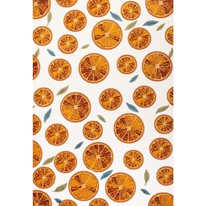 Aranciata Citrus Slice High-Low Orange/Cream 5 ft. x 8 ft. Indoor/Outdoor Area Rug