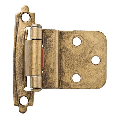 4x 50mm Brass Semi Concealed Double Cranked Flush Cabinet Hinge Door 