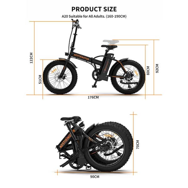 Electric Bike 20 Inch Wheel Size Bike Afoxsos Aluminum Folding