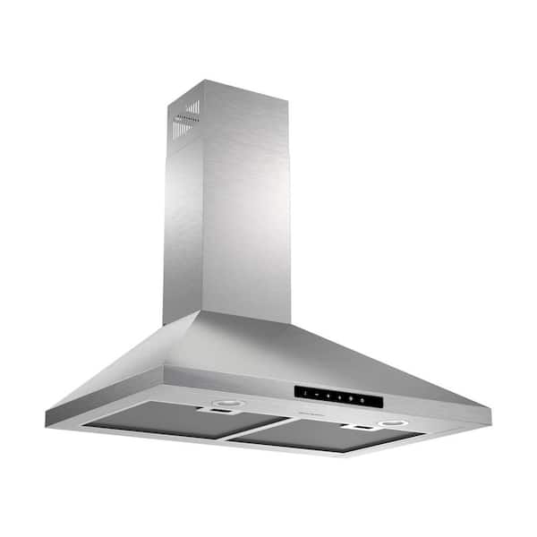 30 in. Ducted Wall Mounted Range Hood in Stainless Steel with Ductless Convertible Option