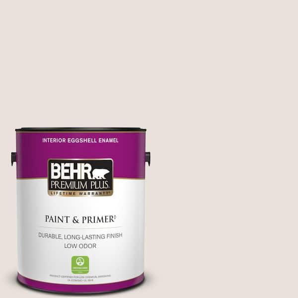 BEHR PREMIUM PLUS 1 gal. #N180-1 Barely Brown Eggshell Enamel Low Odor Interior Paint & Primer