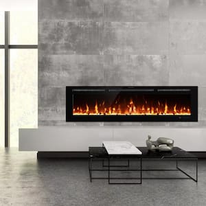 72 in. Wi-Fi Electric Fireplace Insert with Logs & Crystal, 1500-Watt, 400sqt, Timer, Overheating Protection