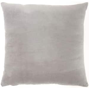 Lifestyles Gray Velvet 20 in. x 20 in. Throw Pillow
