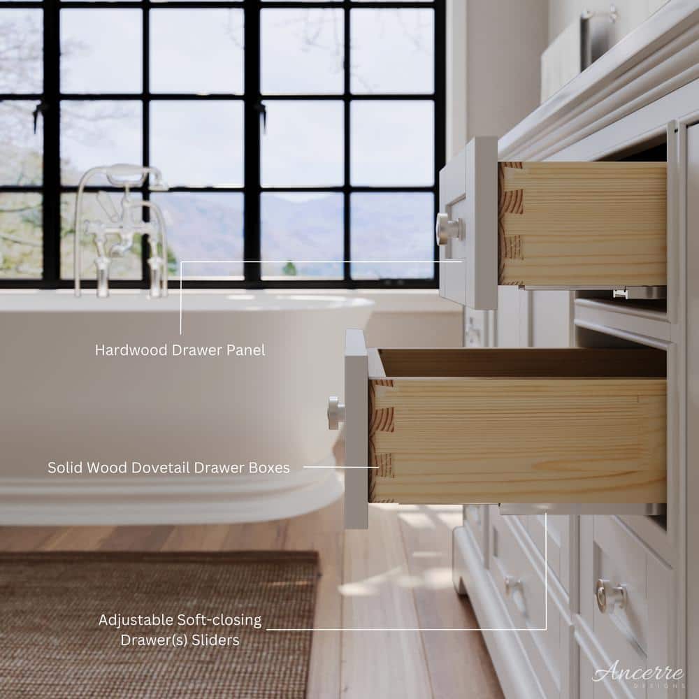 Audrey 48'' White Marble Top Single Sink Vanity