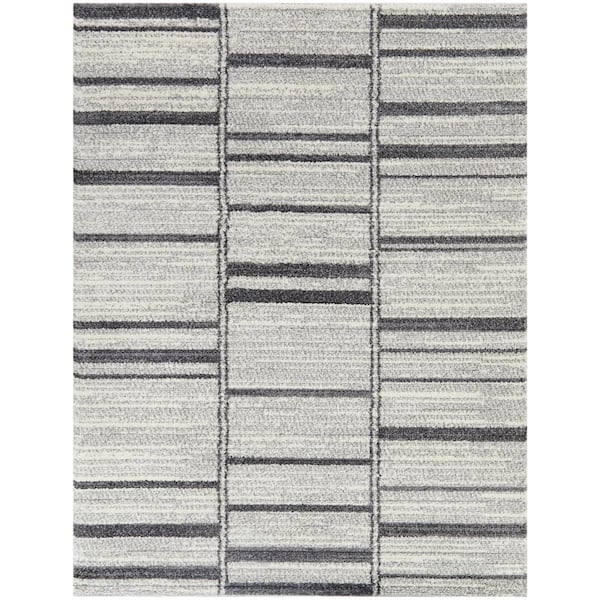 BALTA Miriam Grey 5 ft. x 7 ft. Striped Area Rug