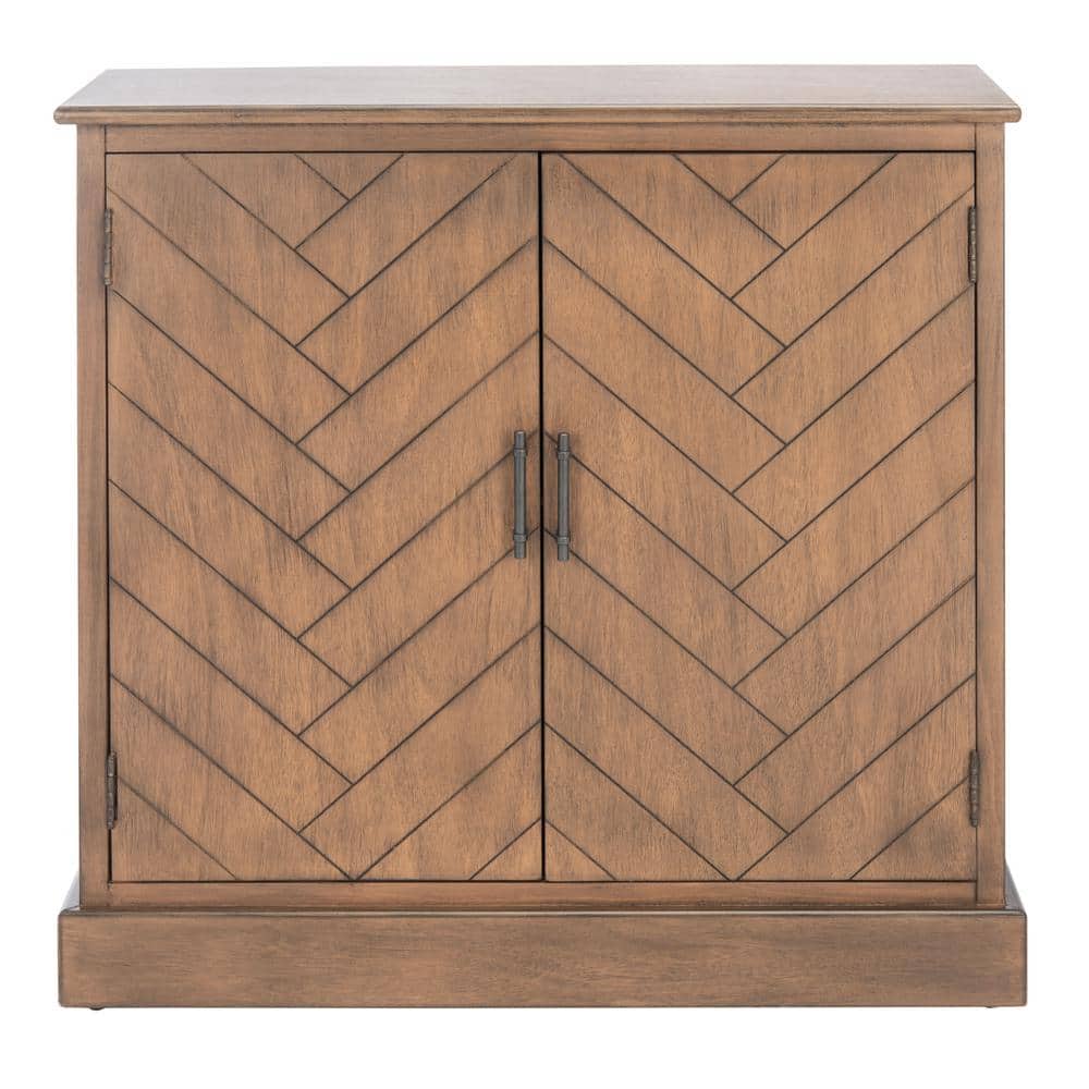 Peyton Modern Brown Wood & Metal Storage Console Table - 36"