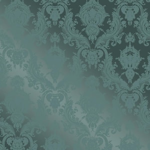 Damsel Teal Removable Peel and Stick Vinyl Wallpaper, 56 sq. ft.