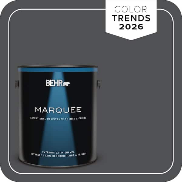 BEHR MARQUEE 1 gal. #PPU18-01 Cracked Pepper Satin Enamel Exterior Paint & Primer