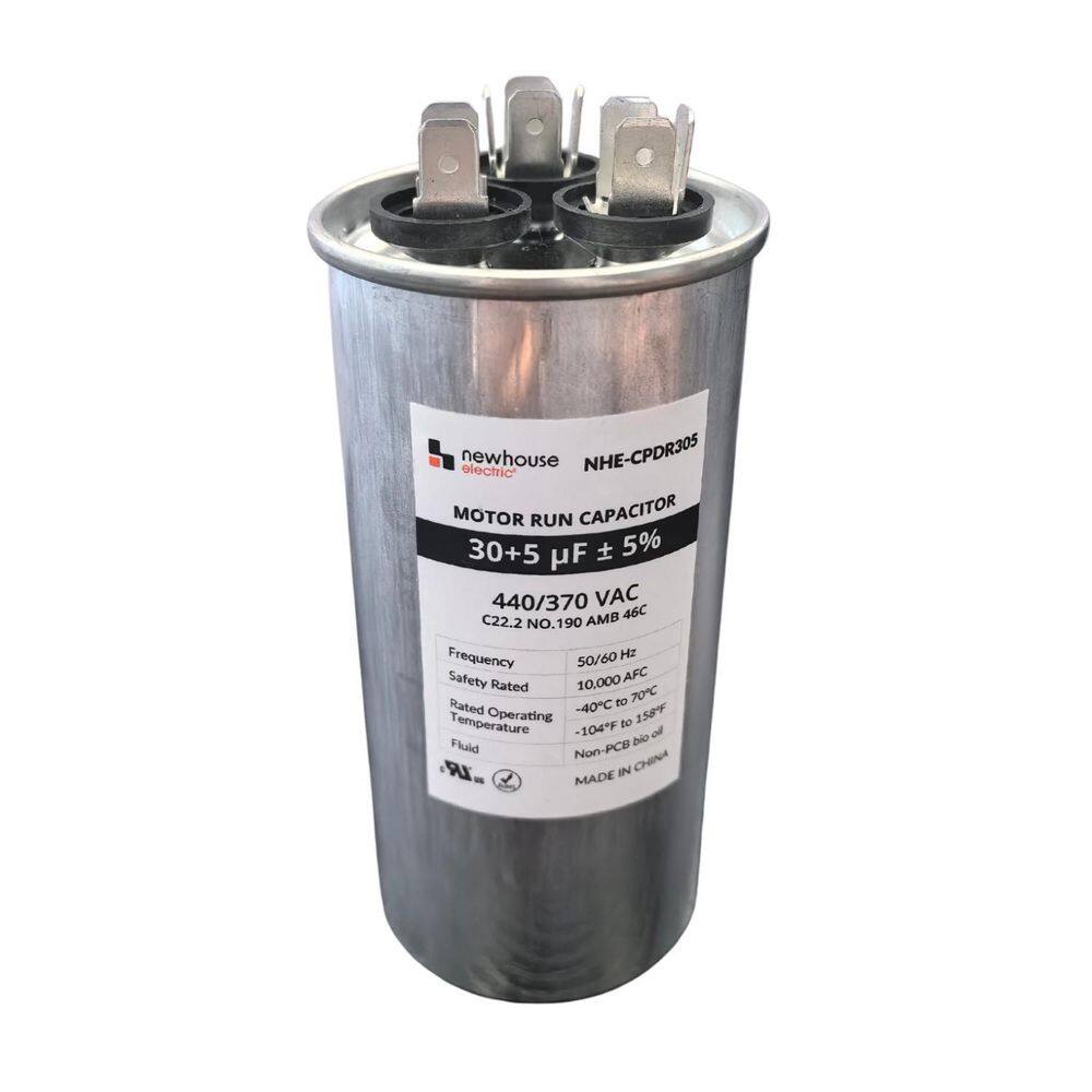 Dual Run Capacitor 30/5 MFD 440/370 VAC for Air Conditioner and Heat Pump Systems, Round, Metal price history on PriceWatchPro