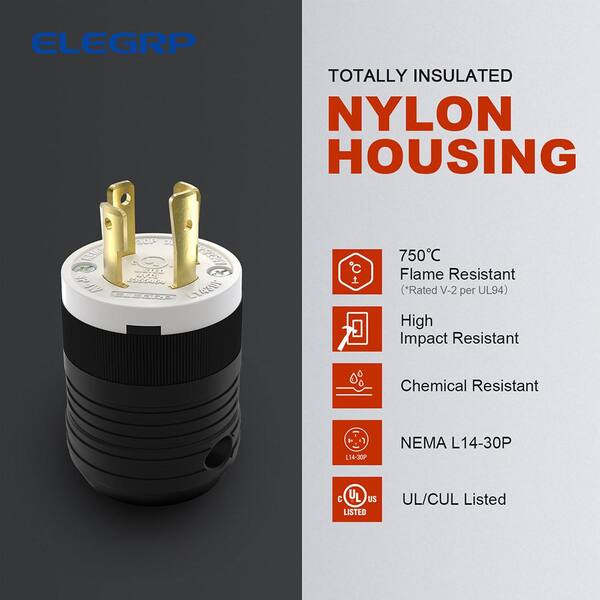 NEMA L14-30P 30 Amp 125 250 Volt Twist Lock Male Plug USA 3 Pole Industrial 