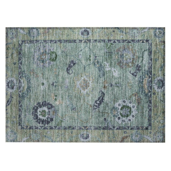 Chantille Machine Washable Indoor/Outdoor Abstract ACN2230 Green 1 ft. 8 in. x 2 ft. 6 in. Accent Rug