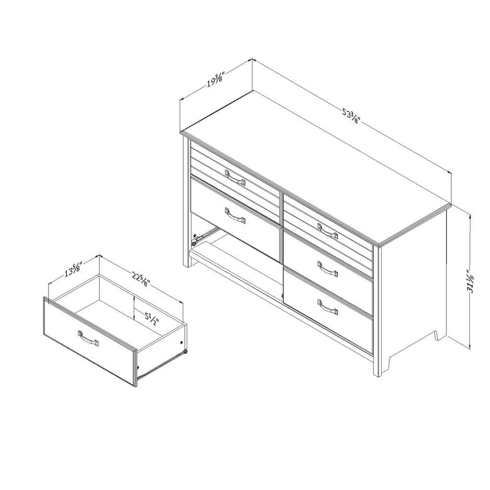 Fall Oak Double Nursery Dresser with Extra Deep Drawers