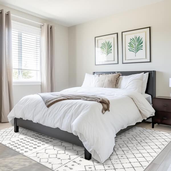 nuLOOM Zola Modern Trellis Gray 8 ft. x 10 ft. Living Room/Bedroom