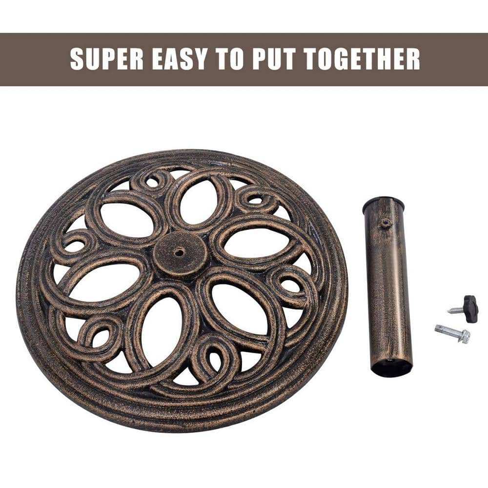 Bronze Cast Iron 23.6 lb Patio Umbrella Base