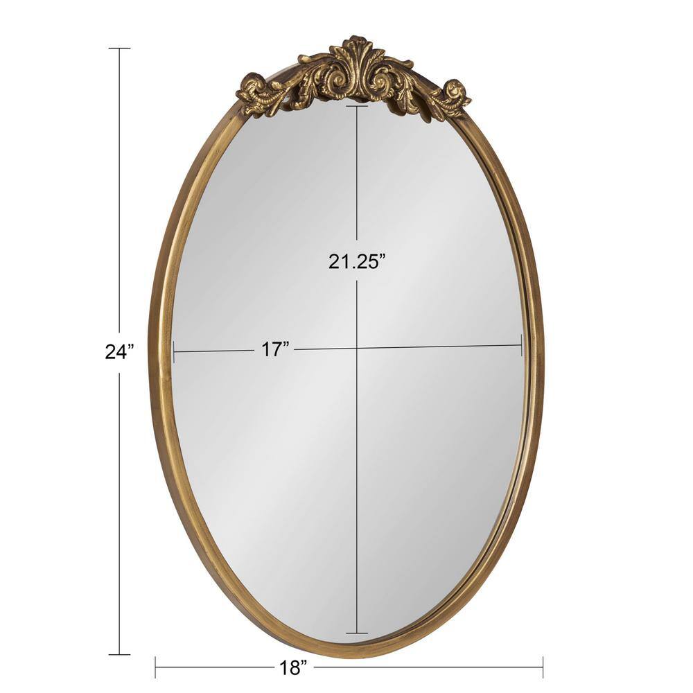 Arendahl Baroque-Inspired Gold Oval Wall Mirror, 27.5"