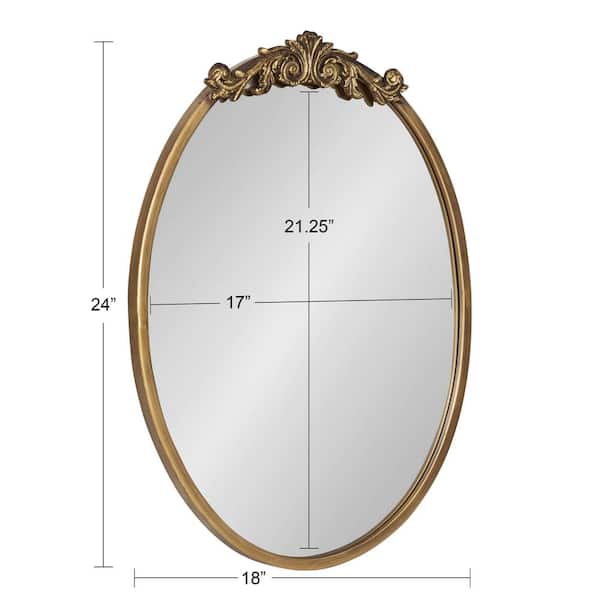 Arendahl Oval Gold Traditional Accent Framed Wall Mirror (24 in. H x 18 in. W)