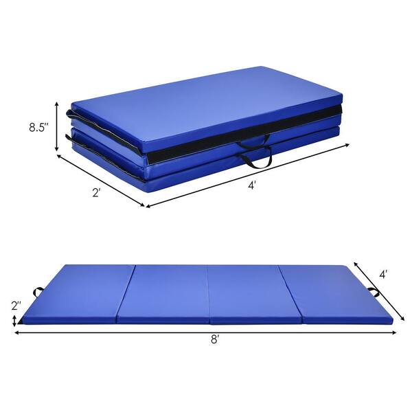 Lightweight and Folds for C Details about    4 ft x 8 ft x 2 in Personal Fitness & Exercise Mat 