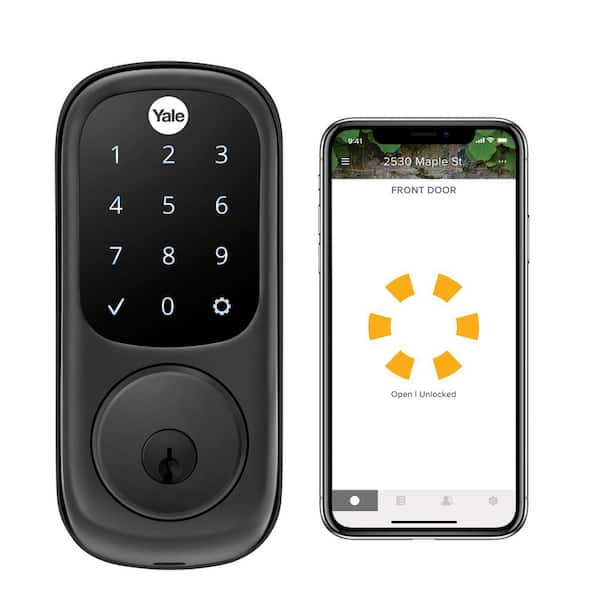 Yale Assure Smart Lock Black Suede WiFi Single Cylinder Deadbolt with Touchscreen Keypad