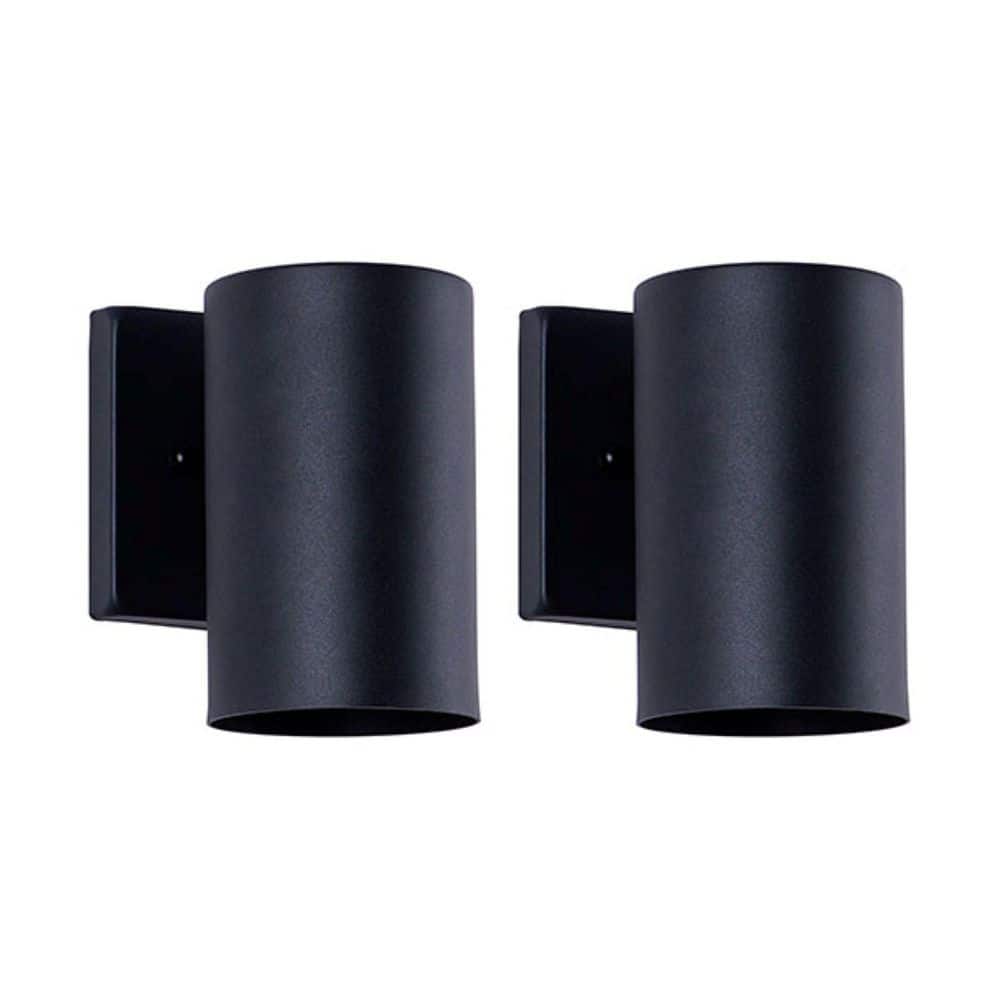 7 in. 1 Light Exterior Outdoor Wall Sconce in a Black Cylinder Fixture, Not Include Bulbs (Pack of 2) price history on PriceWatchPro