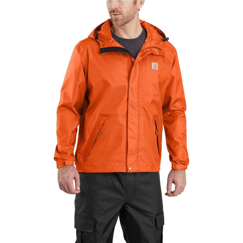 Carhartt Men's 2X-Large Bold Orange Nylon Dry Harbor Rain Jacket-103510 ...
