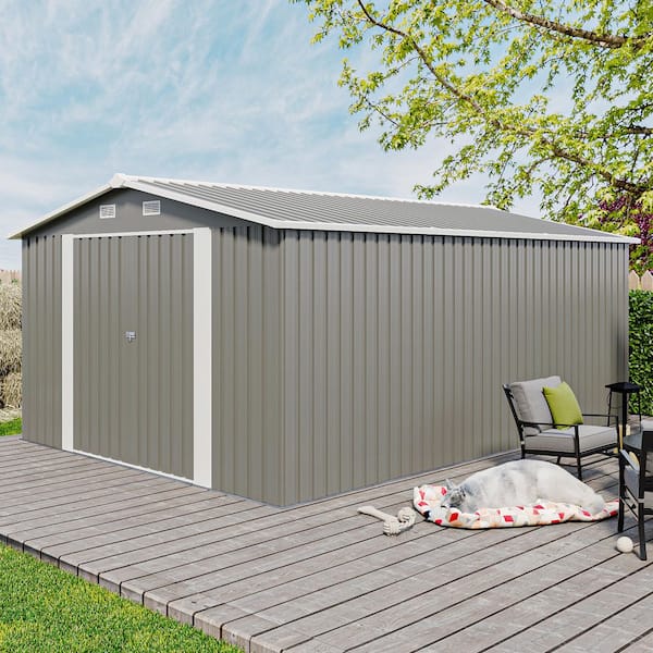 10 ft. x 14 ft. Metal Shed with 3 Door (140 sq. ft. )