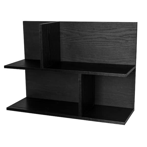Atlantic 8.47 in. x 23.46 in. x 8.47 in. Black Wood Infiniti Modular Shelf (2-Pack)
