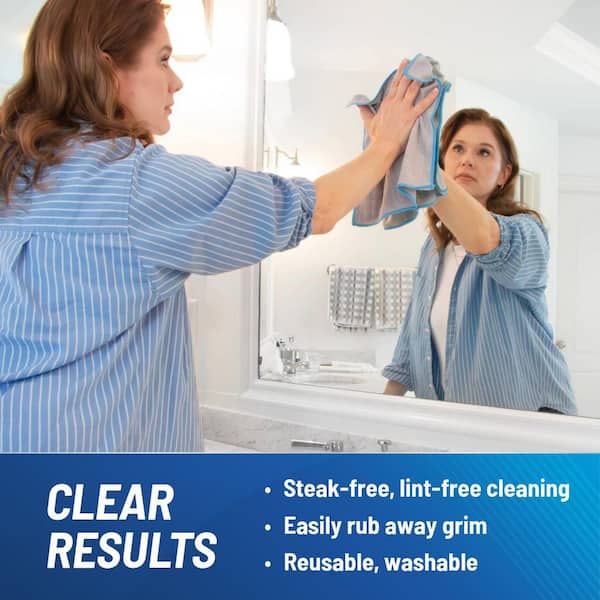 12 in. Microfiber Mirror and Glass Cleaning Cloths (2-Count)