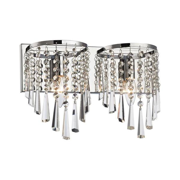 Titan Lighting Jariah 2-Light Polished Chrome Vanity Light