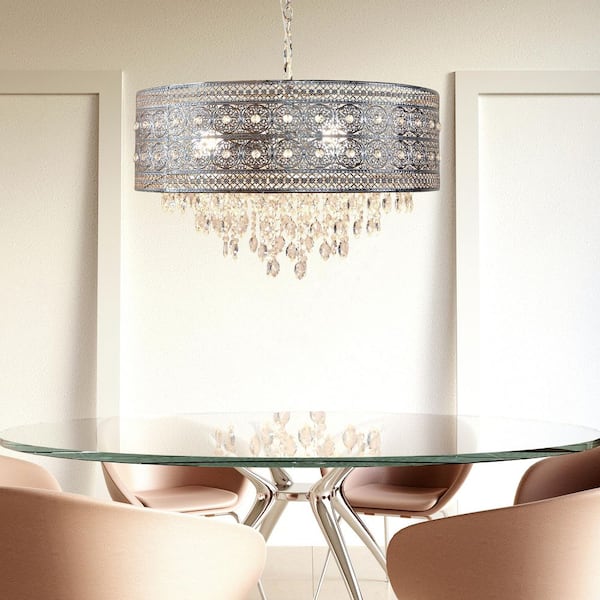 River of Goods Brielle 3-Light Silver Chandelier with