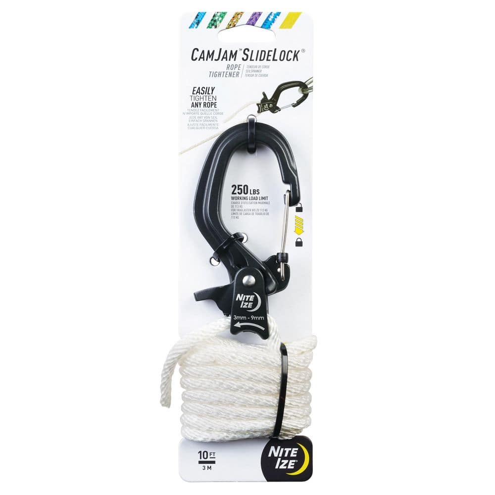 Nite Ize CamJam SlideLock Rope Tightener - Large + 10 ft. Rope