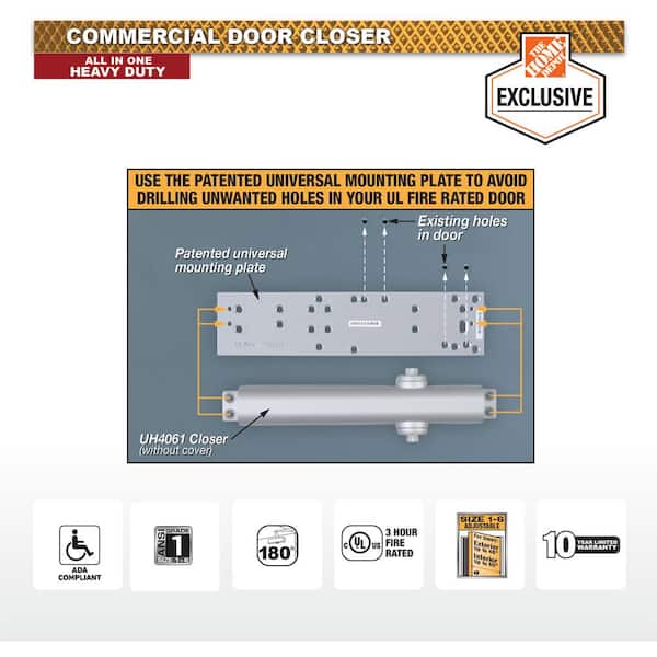 Heavy-Duty All-in-One Aluminum Commercial Door Closer Heavy-Duty All-in-One Aluminum Commercial Door Closer