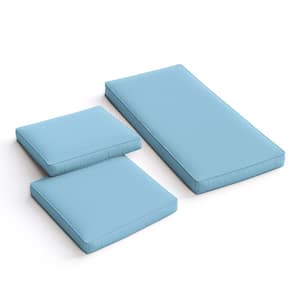 36 in. x 18 in. (3-Piece) Outdoor Patio Replacement Seat Cushions Fit for Loveseat Lounge Chair Furniture Sky Blue