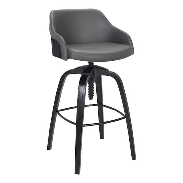 Armen Living Tara Adjustable Grey Bar Stool