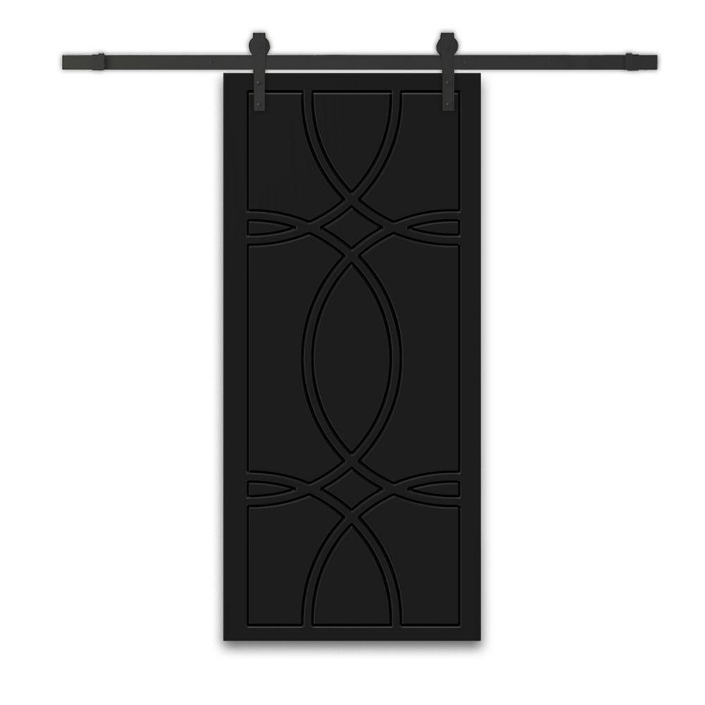 24 in. x 84 in. Black Painted Composite MDF Sliding Barn Door with Hardware Kit price history on PriceWatchPro