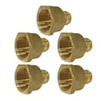 1 in. x 1 in. Brass PEX Barb x Female Pipe Thread Adapter Fitting (5-Pack)