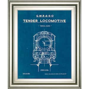 Locomotive Blueprint II By Wild Apple Portfolio Framed Typography Wall Art 26 in. x 22 in.