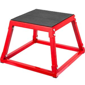 Plyometric Platform Box 12 in. Trapezoidal Structure Exercise Step Platform for Jump Exercise Fit Training in Red