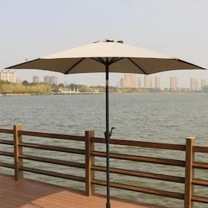 9 ft. Aluminum Outdoor Patio Umbrella With Carry Bag in Gray